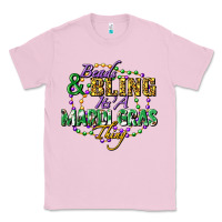 Bubblegum Pink Beads and bling it's' a Mardi Gras thing Classic Tee - FaDigitalArtStudio