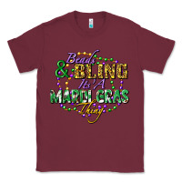 Burgundy Beads and bling it's' a Mardi Gras thing Classic Tee - FaDigitalArtStudio
