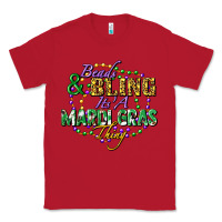 Red Beads and bling it's' a Mardi Gras thing Classic Tee - FaDigitalArtStudio