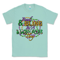 Seafoam Beads and bling it's' a Mardi Gras thing Classic Tee - FaDigitalArtStudio