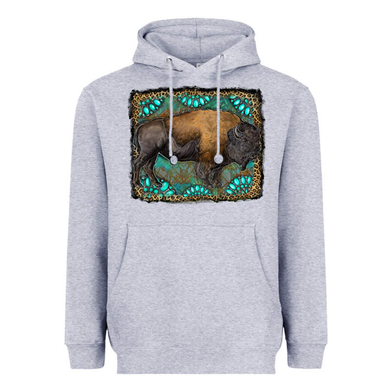 Bison With Gemstone Background Heavyweight Hoodie by RanaPortraitStore | Teevron