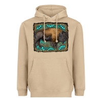 Mushroom bison with gemstone background Heavyweight Hoodie - RanaPortraitStore