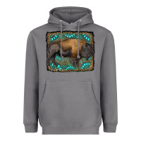 Storm bison with gemstone background Heavyweight Hoodie - RanaPortraitStore