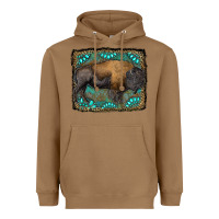 Toasted Coconut bison with gemstone background Heavyweight Hoodie - RanaPortraitStore