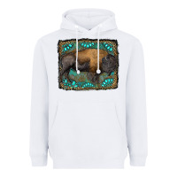 White bison with gemstone background Heavyweight Hoodie - RanaPortraitStore