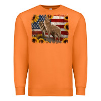 Carrot American Wolves with Sunflower Background Png Premium Sweatshirt - Jasminsmagicworld