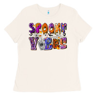 Bone Spooky Vibes Ladies Tee - CowhideDigitalArt
