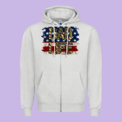 Dad Life Zipper Hoodie Designed By Jasminsmagicworld