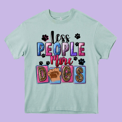 Less People More Dogs Mother's Day Heavy Core Tee Designed By Fadigitalartstudio