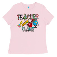 Bubblegum Pink Teacher Calus Ladies Tee - CowhideDigitalArt
