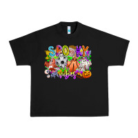 Black Spooky Vibes Ghost Urban Heavy Tee - CowhideDigitalArt