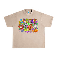 French Oak Spooky Vibes Ghost Urban Heavy Tee - CowhideDigitalArt