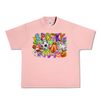 Salmon Spooky Vibes Ghost Urban Heavy Tee - CowhideDigitalArt