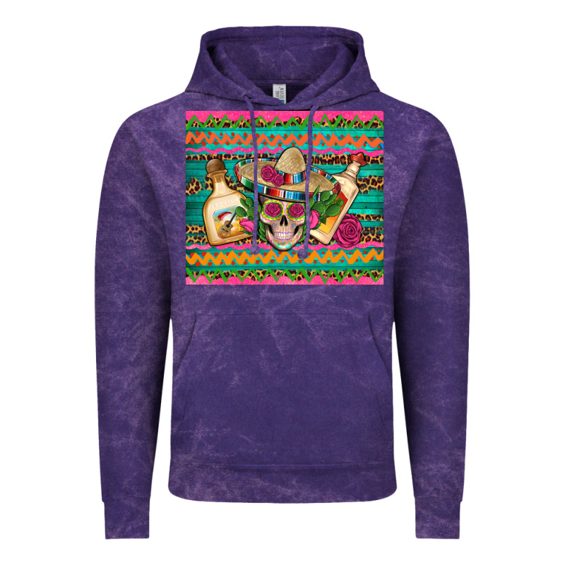 Mexican Tequila Skull Roses Cactus Sombrero Vintage Hoodie by Artiststas | Teevron