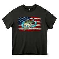 Asphalt American Flag Fish Heavy Core Tee - Jasminsmagicworld