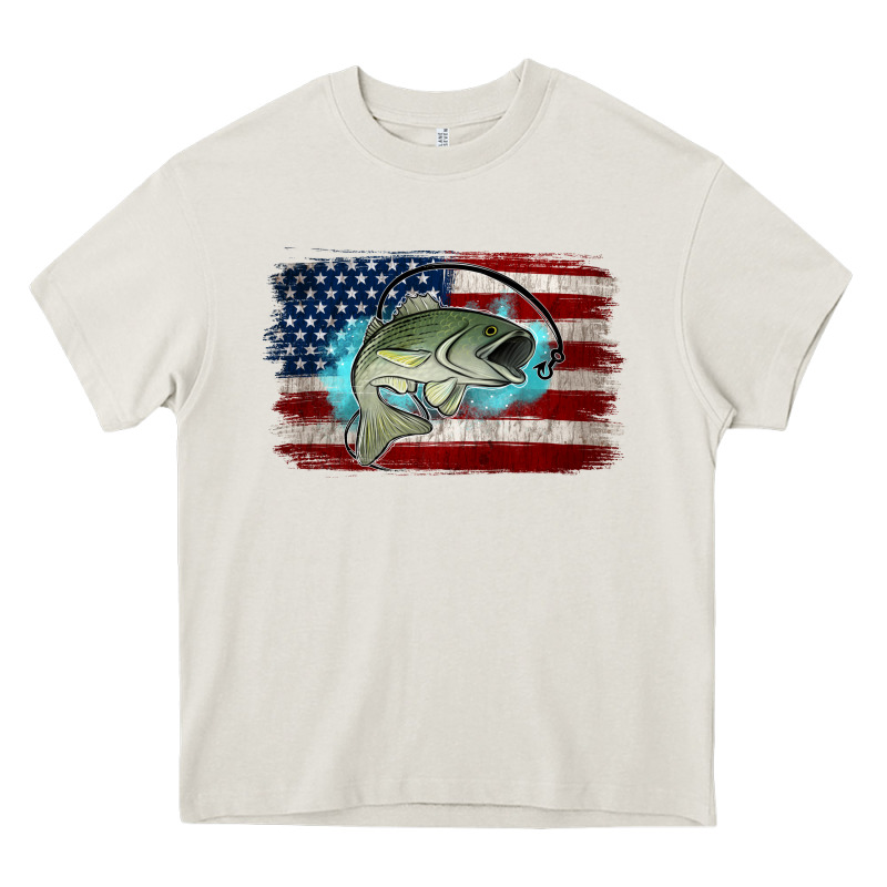 American Flag Fish Heavy Core Tee by Jasminsmagicworld | Teevron