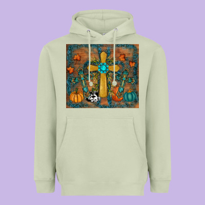 Fall Cross Tumbler Heavyweight Hoodie Designed By Ranaportraitstore