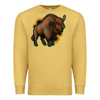 Antique Gold Western  Bison Premium Sweatshirt - Jasminsmagicworld