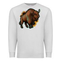Dove Grey Western  Bison Premium Sweatshirt - Jasminsmagicworld