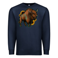 Navy Western  Bison Premium Sweatshirt - Jasminsmagicworld