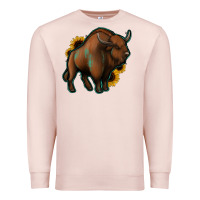 Pale Pink Western  Bison Premium Sweatshirt - Jasminsmagicworld