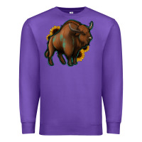 Purple Western  Bison Premium Sweatshirt - Jasminsmagicworld