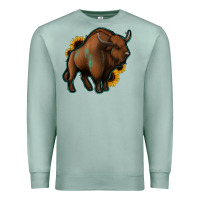 Seafoam Western  Bison Premium Sweatshirt - Jasminsmagicworld