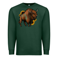Sports Green Western  Bison Premium Sweatshirt - Jasminsmagicworld