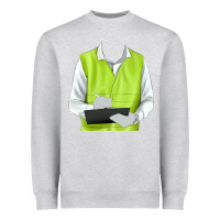Heather Grey border collie engineer Heavyweight Sweatshirt - RanaPortraitStore