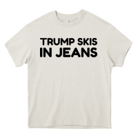 Cream trump skis in jeans Heavy Core Tee - artisFamous