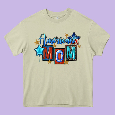 American Mom 4th Of July Heavy Core Tee Designed By Fadigitalartstudio