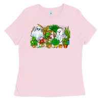 Bubblegum Pink Spooky Plants Ladies Tee - CowhideDigitalArt