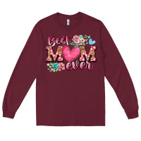 Burgundy best mom ever Long Sleeve Tee - RacoonDesign