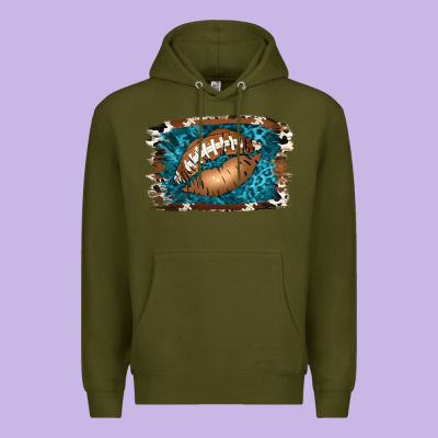 Football Lips Premium Hoodie Designed By Jasminsmagicworld