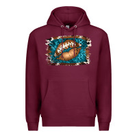 Burgundy Football Lips Premium Hoodie - Jasminsmagicworld