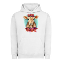 Pigment Lunar Rock Floral Cow Urban Hoodie - RanaPortraitStore