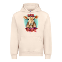 Sandshell Floral Cow Urban Hoodie - RanaPortraitStore