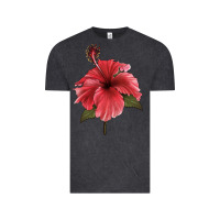 Vintage Black Puerto Rican Hibiscus Flower Illustrations Vintage Tee - LillyAllenDesigns