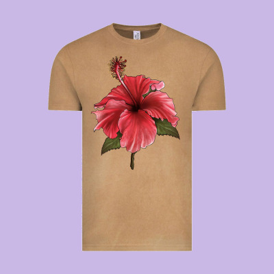 Puerto Rican Hibiscus Flower Illustrations Vintage Tee Designed By Lillyallendesigns