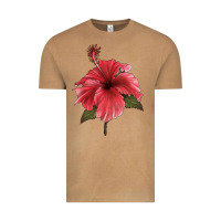 Vintage Camel Puerto Rican Hibiscus Flower Illustrations Vintage Tee - LillyAllenDesigns