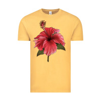 Vintage Mustard Puerto Rican Hibiscus Flower Illustrations Vintage Tee - LillyAllenDesigns