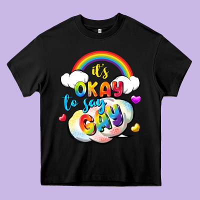 Its Okay To Say Gay Pride Heavy Core Tee Designed By Fadigitalartstudio