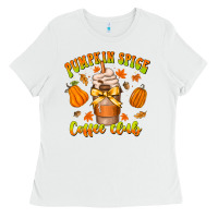 White pumpkin spice coffee club Ladies Tee - CowhideDigitalArt