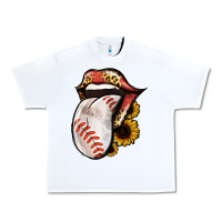 White Baseball Tongue Urban Heavy Tee - Jasminsmagicworld