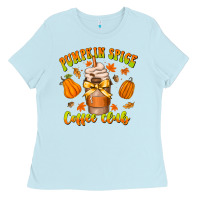 Baby Blue pumpkin spice coffee club Ladies Tee - CowhideDigitalArt