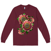 Burgundy 4 crimson blaze sunflower Long Sleeve Tee - LillyAllenDesigns