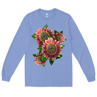 Colony Blue 4 crimson blaze sunflower Long Sleeve Tee - LillyAllenDesigns