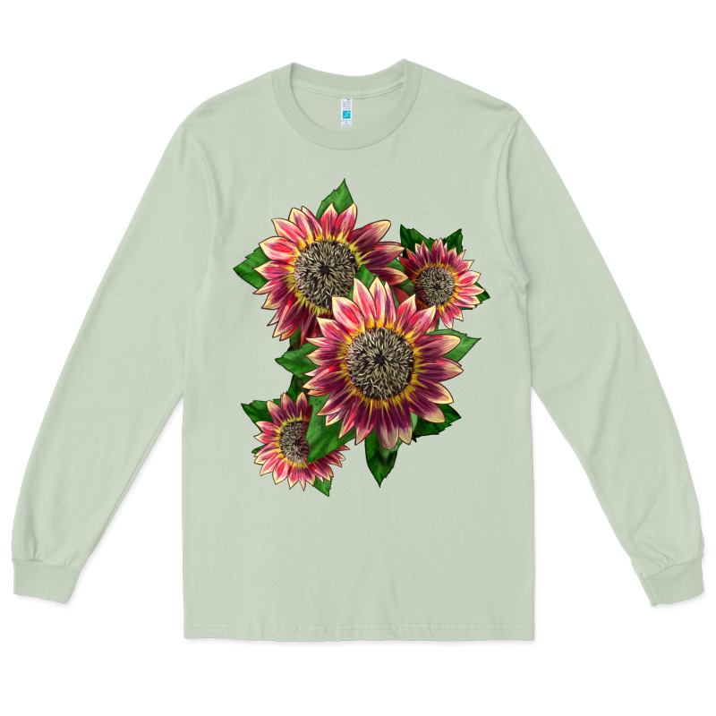 4 Crimson Blaze Sunflower Long Sleeve Tee by LillyAllenDesigns | Teevron