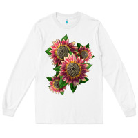 White 4 crimson blaze sunflower Long Sleeve Tee - LillyAllenDesigns
