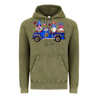 Vintage Olive american flag gnomes truck Vintage Hoodie - Artiststas